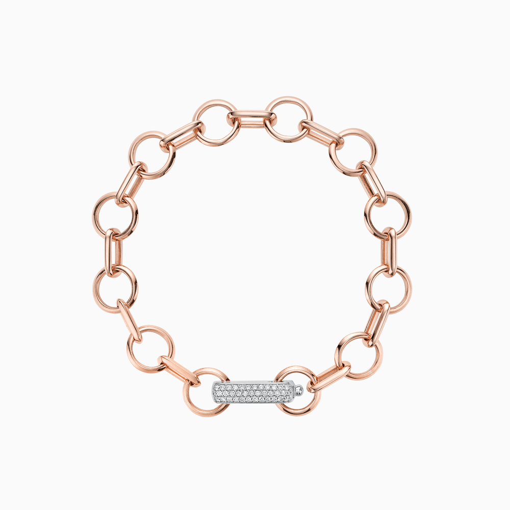 The Ecksand Duel Oversized Diamond Chain Bracelet shown with Natural VS2+/ F+ in 14k Rose Gold