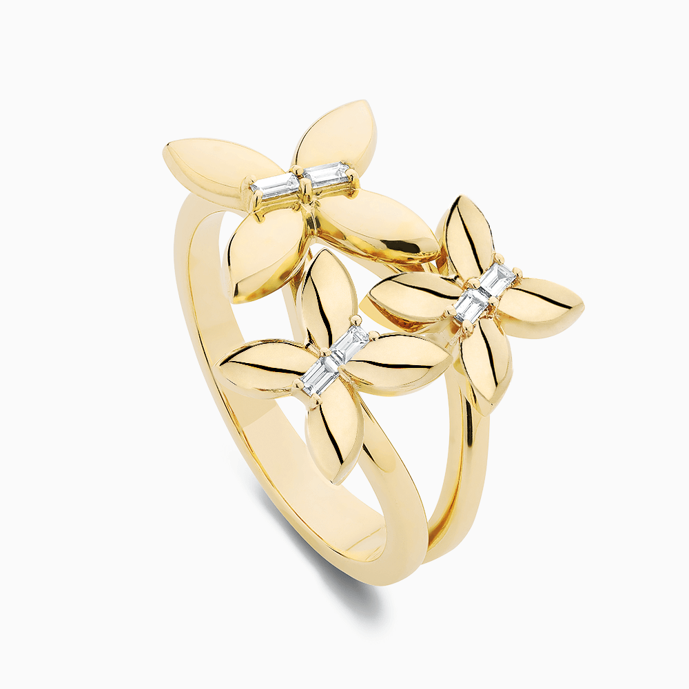 The Ecksand Butterfly Trio Diamond Ring shown with  in 
