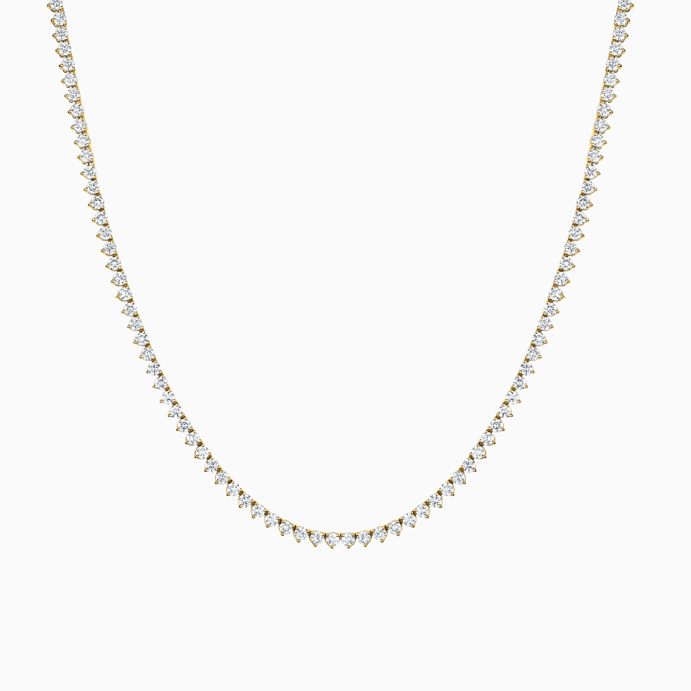 14K White Gold Chevron Lab-Created Diamond Tennis Necklace