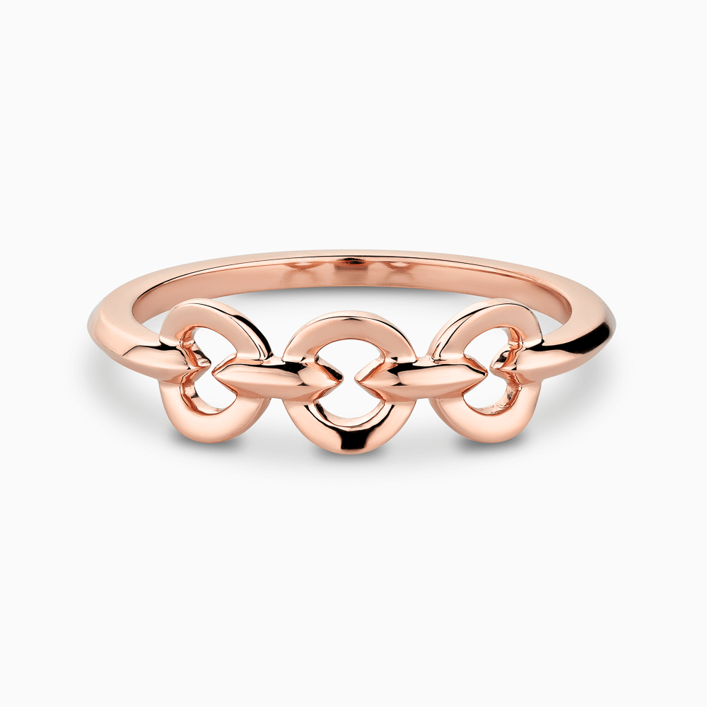The Ecksand Duel Three Links Gold Chain Ring shown with  in 14k Rose Gold