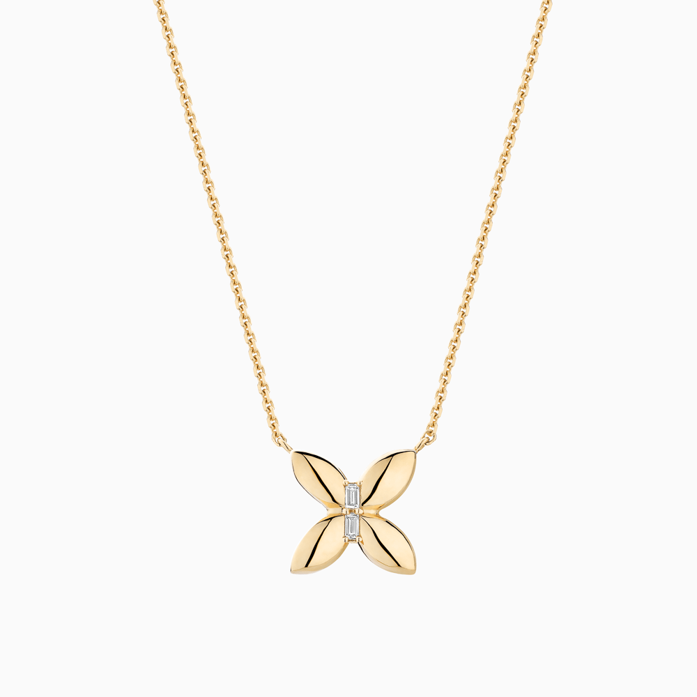 Gold Butterfly Pendant Necklace with Accent Diamonds Ecksand