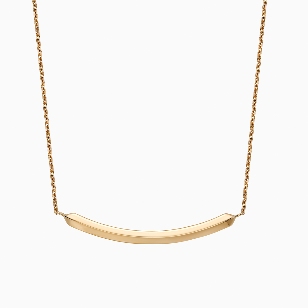 Curved Gold Bar Necklace Ecksand1