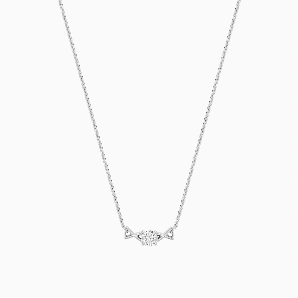 The Ecksand Interlocking X's Diamond Solitaire Necklace shown with Natural VS2+/ F+ in 18k White Gold
