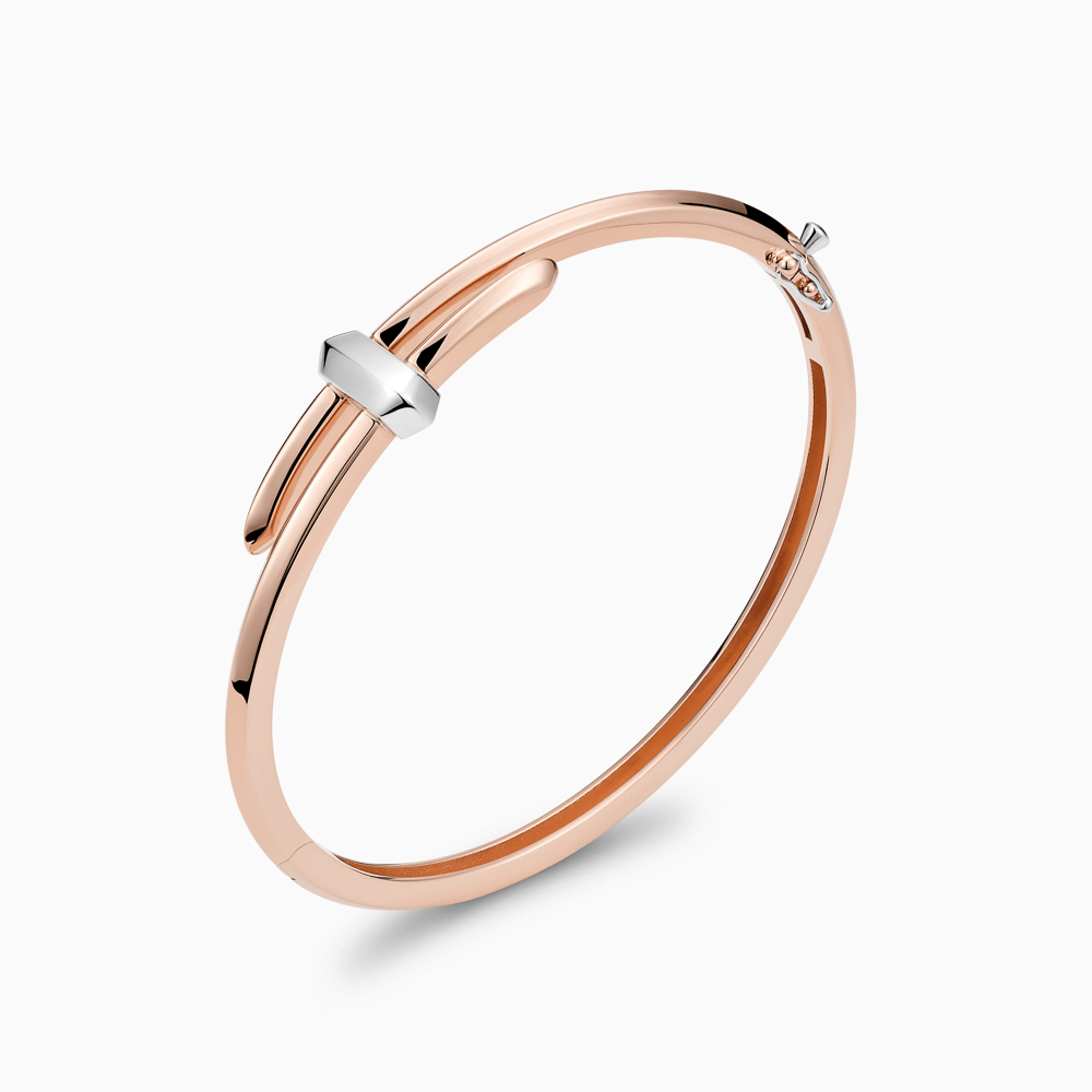 The Ecksand Iconic Duel Gold Wrap Bangle shown with  in 14k Rose Gold