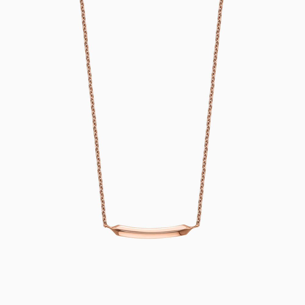 The Ecksand Duel Knife-Edge Gold Bar Necklace shown with  in 14k Rose Gold