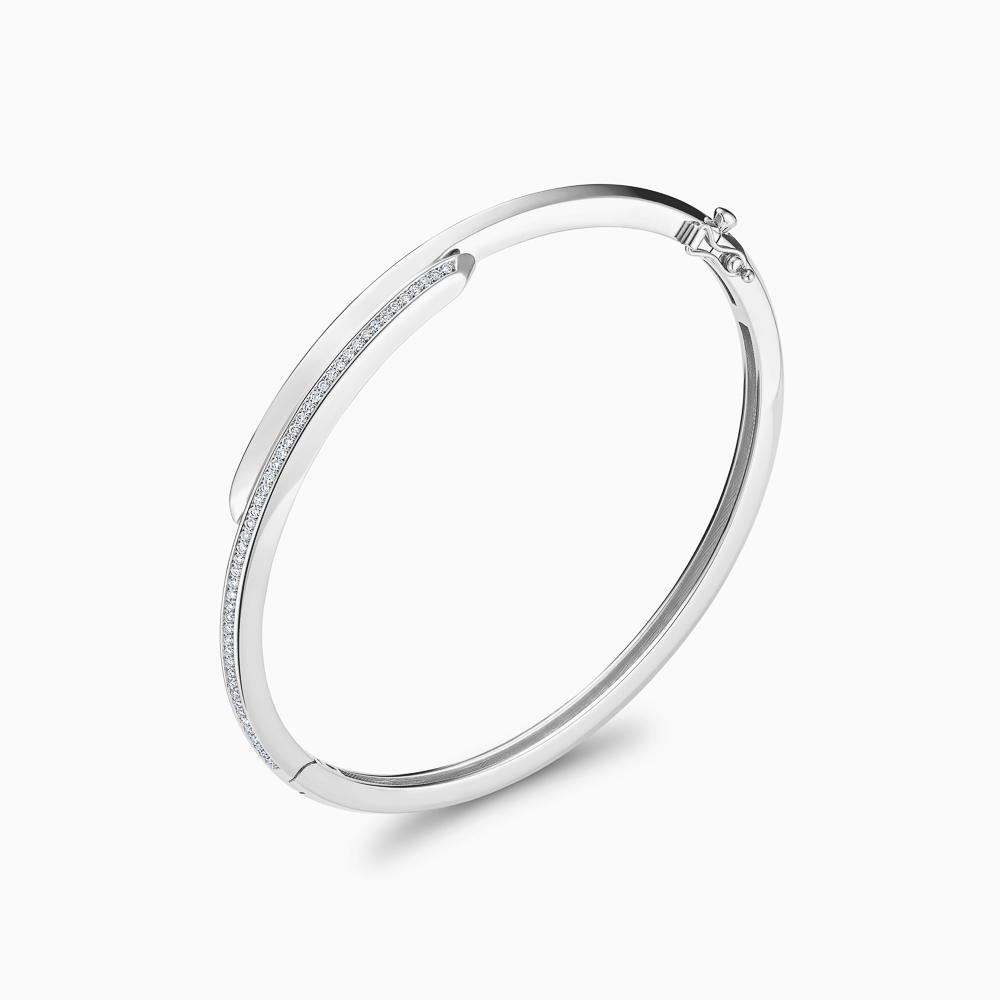 The Ecksand Diamond Pavé Duel Wrap Bangle shown with Natural VS2+/ F+ in 18k White Gold