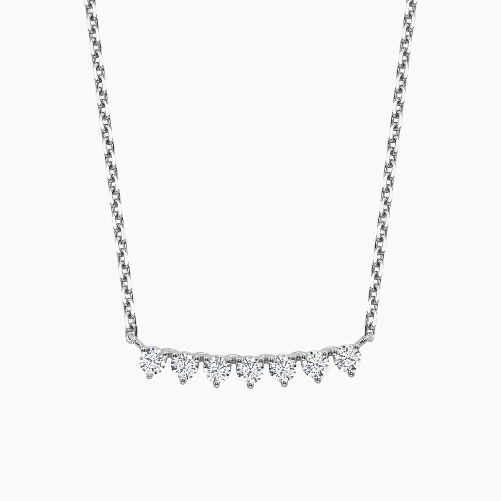 The Ecksand Seven-Diamond Bar Necklace shown with Natural, VS2+/ F+ in 18k White Gold