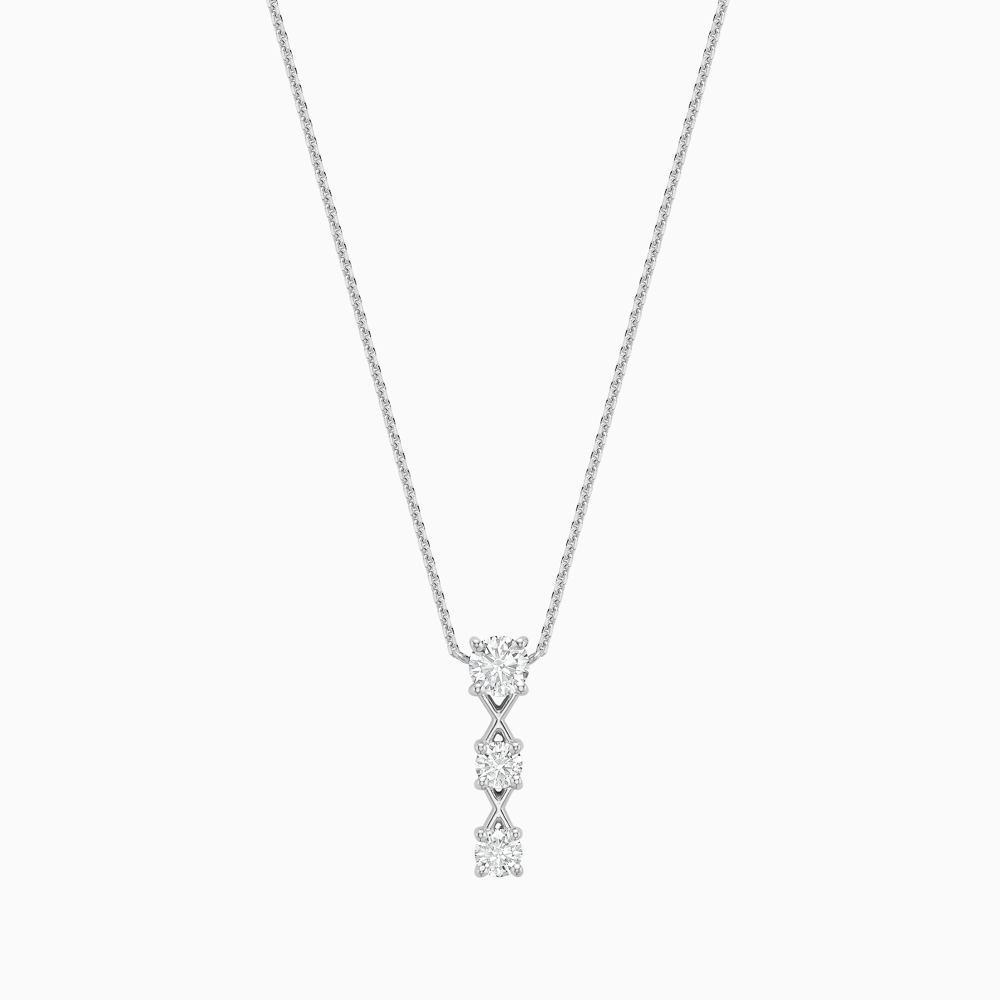 The Ecksand Interlocking X's Diamond Drop Necklace shown with 0.65ctw Natural VS2+/ F+ in 18k White Gold
