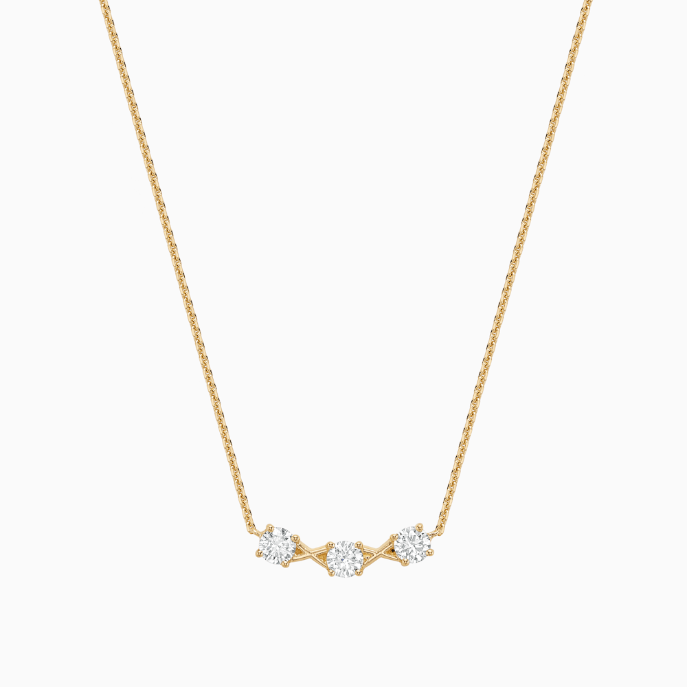 The Ecksand Interlocking X's Diamond Necklace shown with 0.45ctw in 14k Yellow Gold