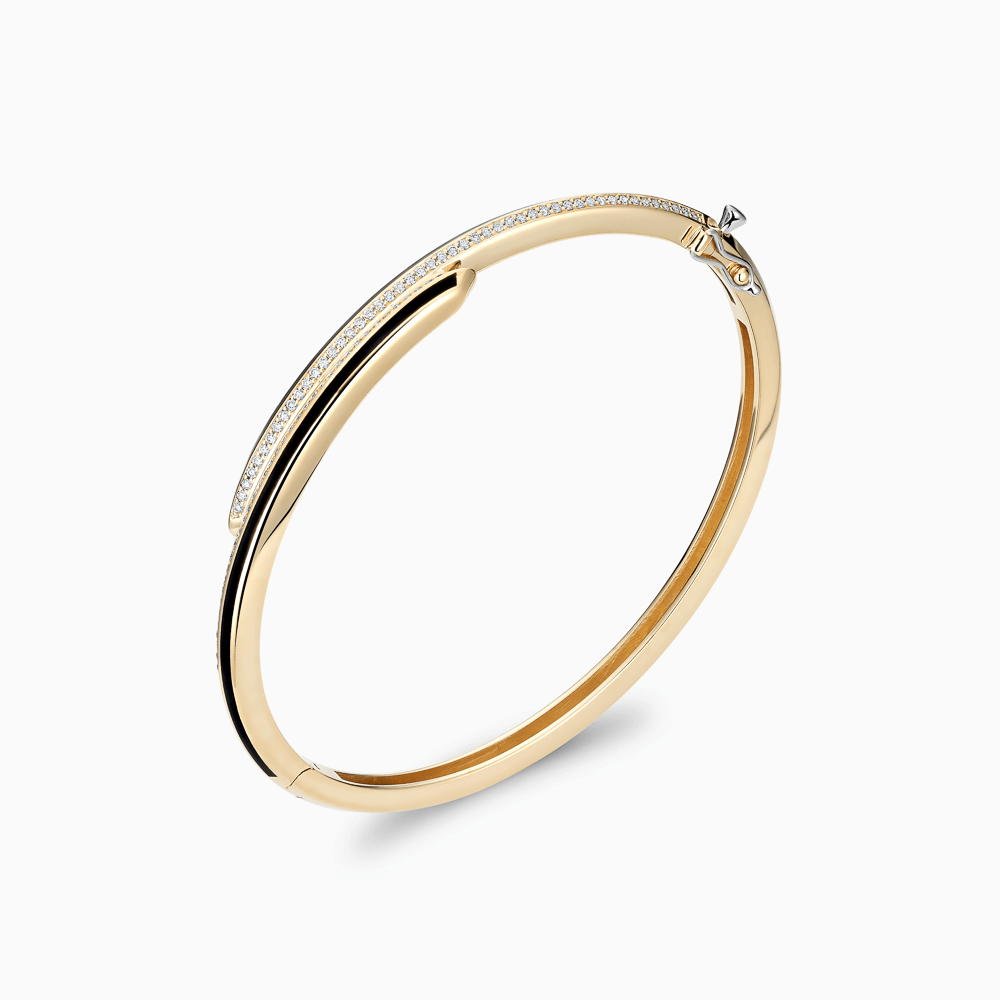 The Ecksand Gold Duel Wrap Bangle with Diamond Pavé and Enamel shown with  in 18k Yellow Gold