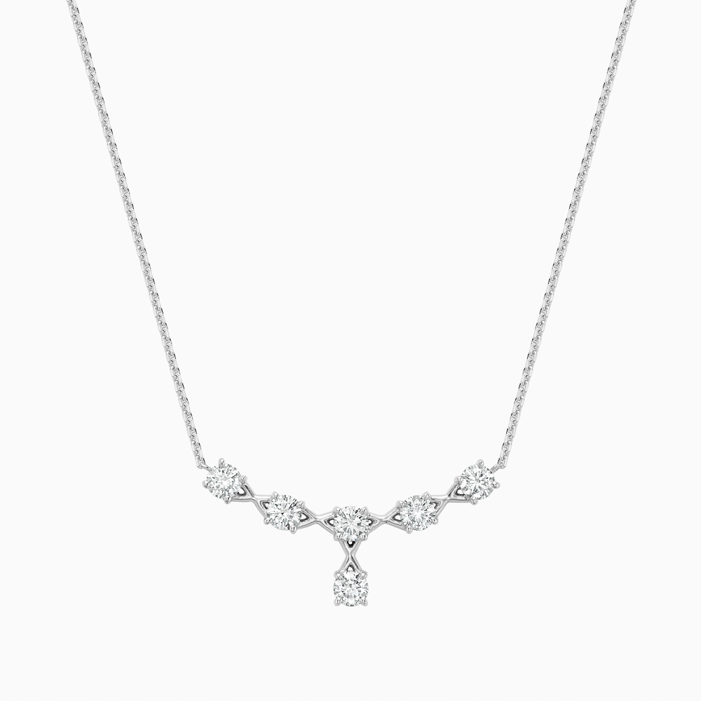 The Ecksand Interlocking X's Diamond Pendant Necklace shown with Lab-grown VS2+/ F+ in 18k White Gold