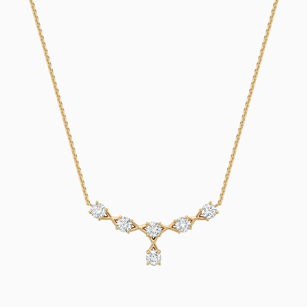 The Ecksand Interlocking X's Diamond Pendant Necklace shown with Lab-grown VS2+/ F+ in 14k Yellow Gold