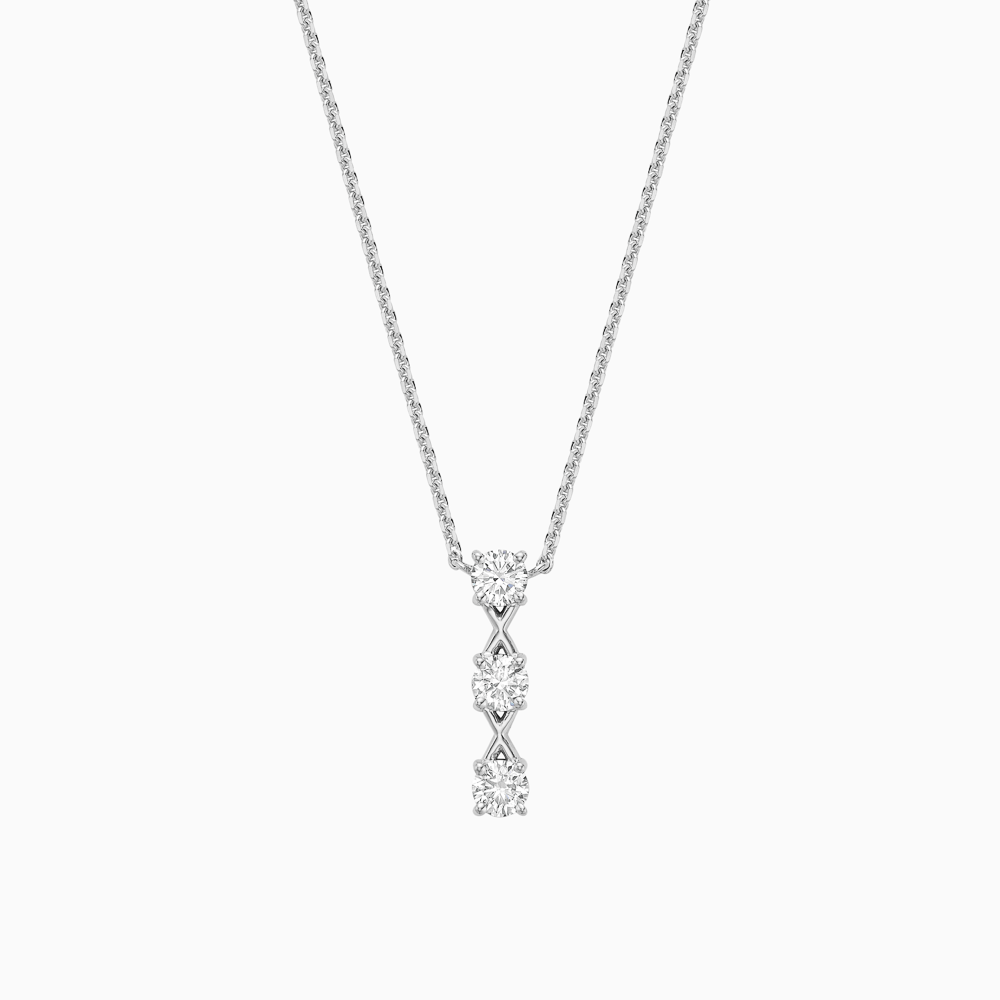 The Ecksand Interlocking X's Diamond Drop Necklace shown with 0.45ctw Natural VS2+/ F+ in 18k White Gold
