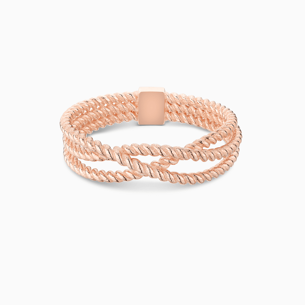 The Ecksand Intertwined Twisted Gold Ring shown with  in 14k Rose Gold