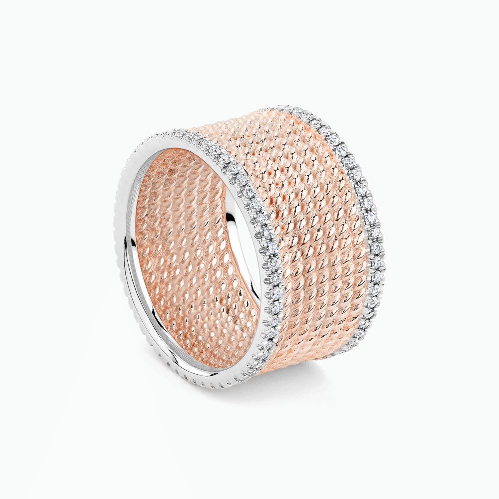 The Ecksand Two-Tone Diamond Pavé Cuff Ring shown with  in 