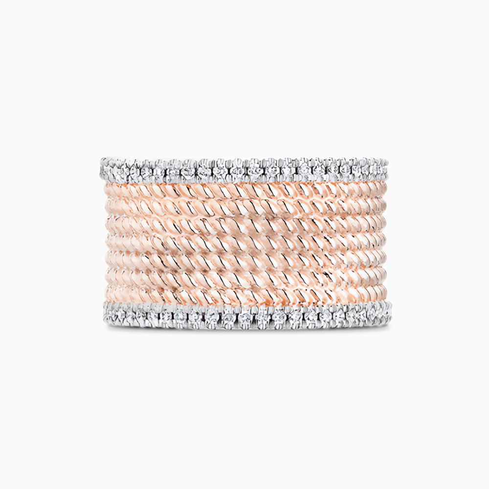 The Ecksand Two-Tone Diamond Pavé Cuff Ring shown with Lab-grown VS2+/ F+ in 14k Rose Gold