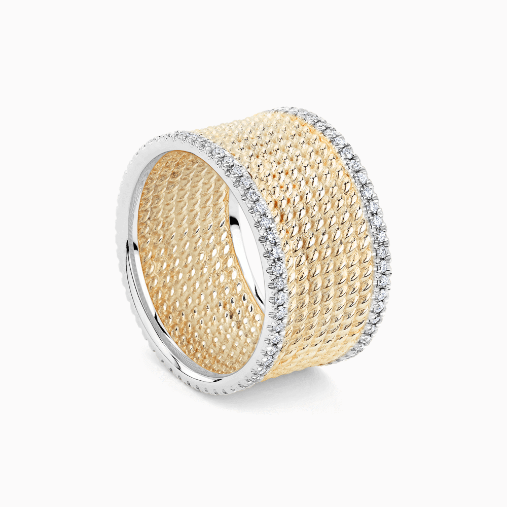 The Ecksand Two-Tone Diamond Pavé Cuff Ring shown with  in 