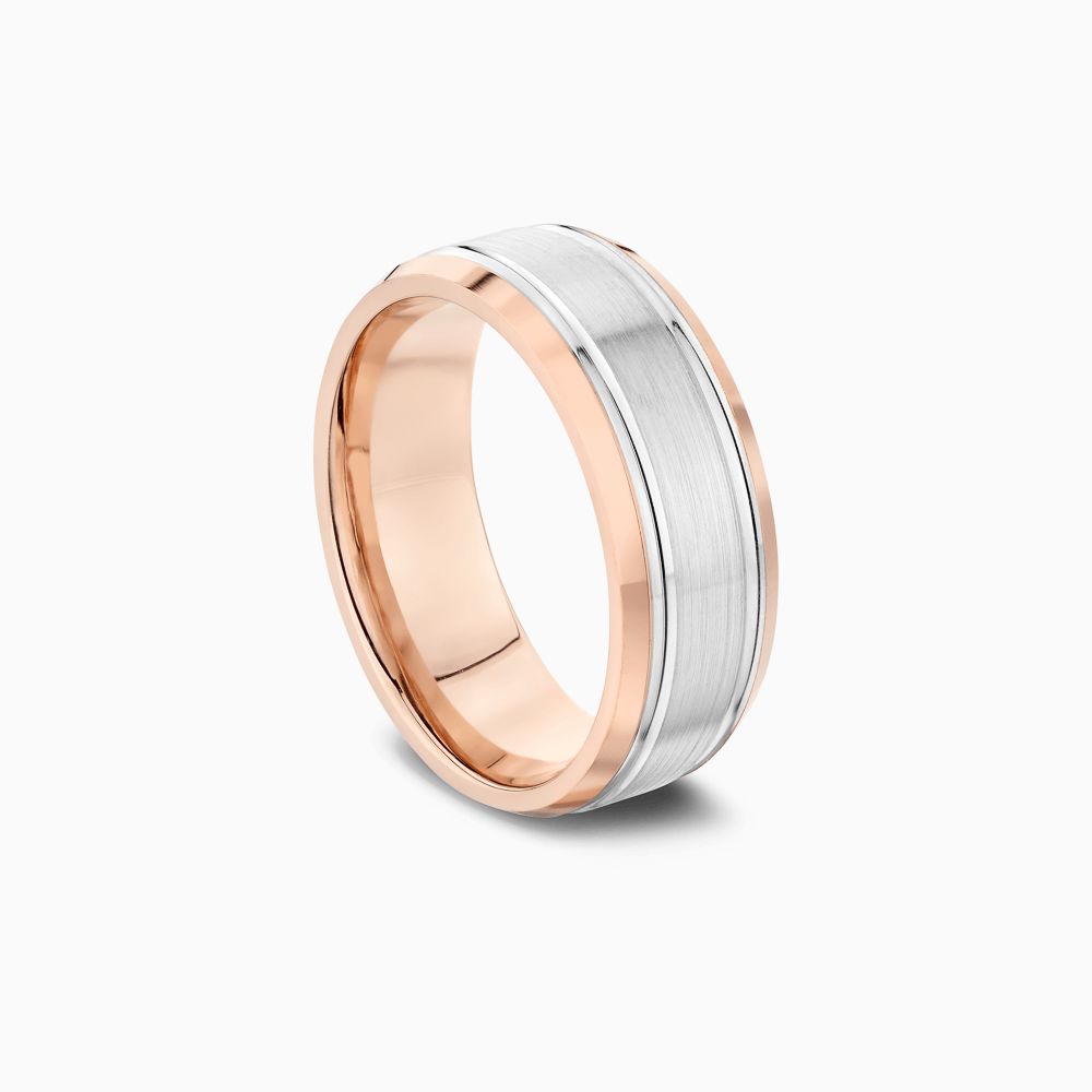 The Ecksand Grooved Beveled Wedding Ring shown with  in 