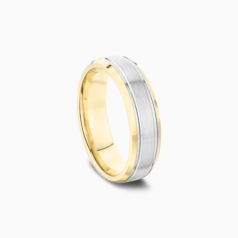 The Ecksand Grooved Beveled Wedding Ring shown with  in 