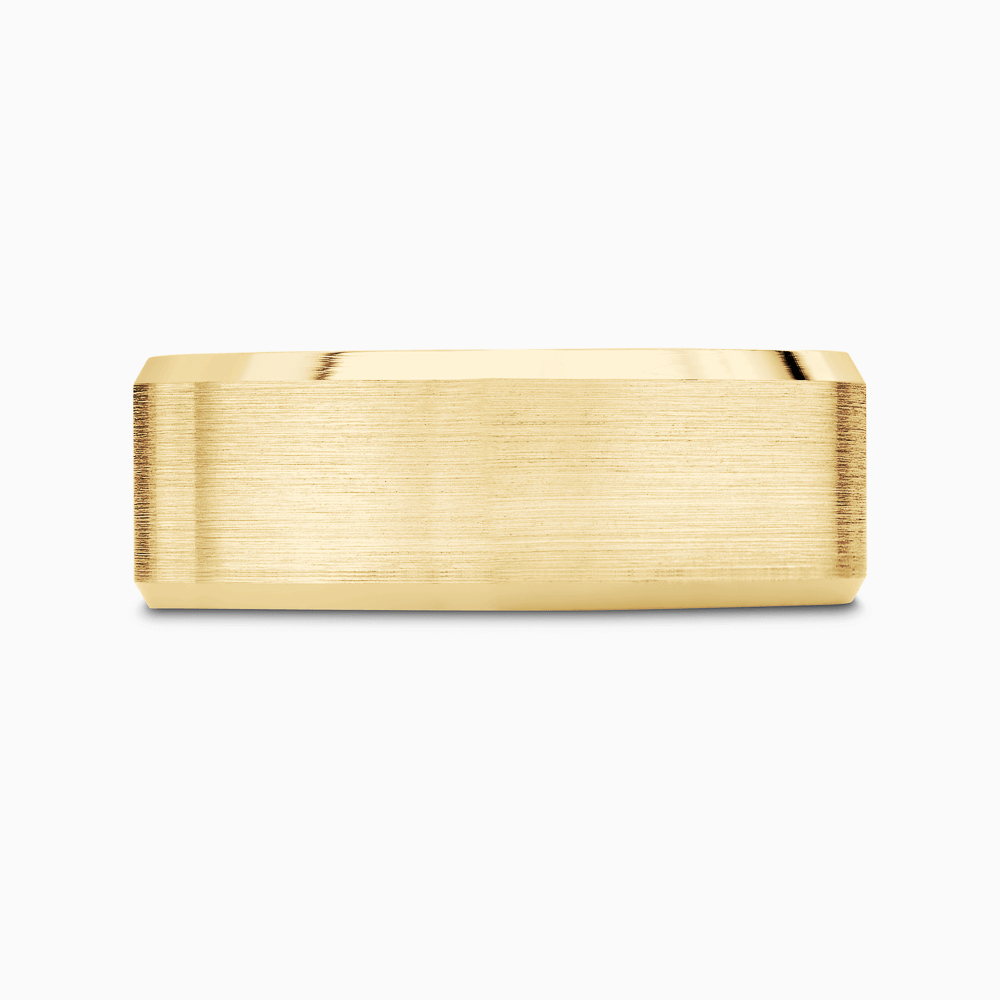 The Ecksand Thick Brushed Beveled Wedding Ring shown with Band: 7mm in 18k Yellow Gold