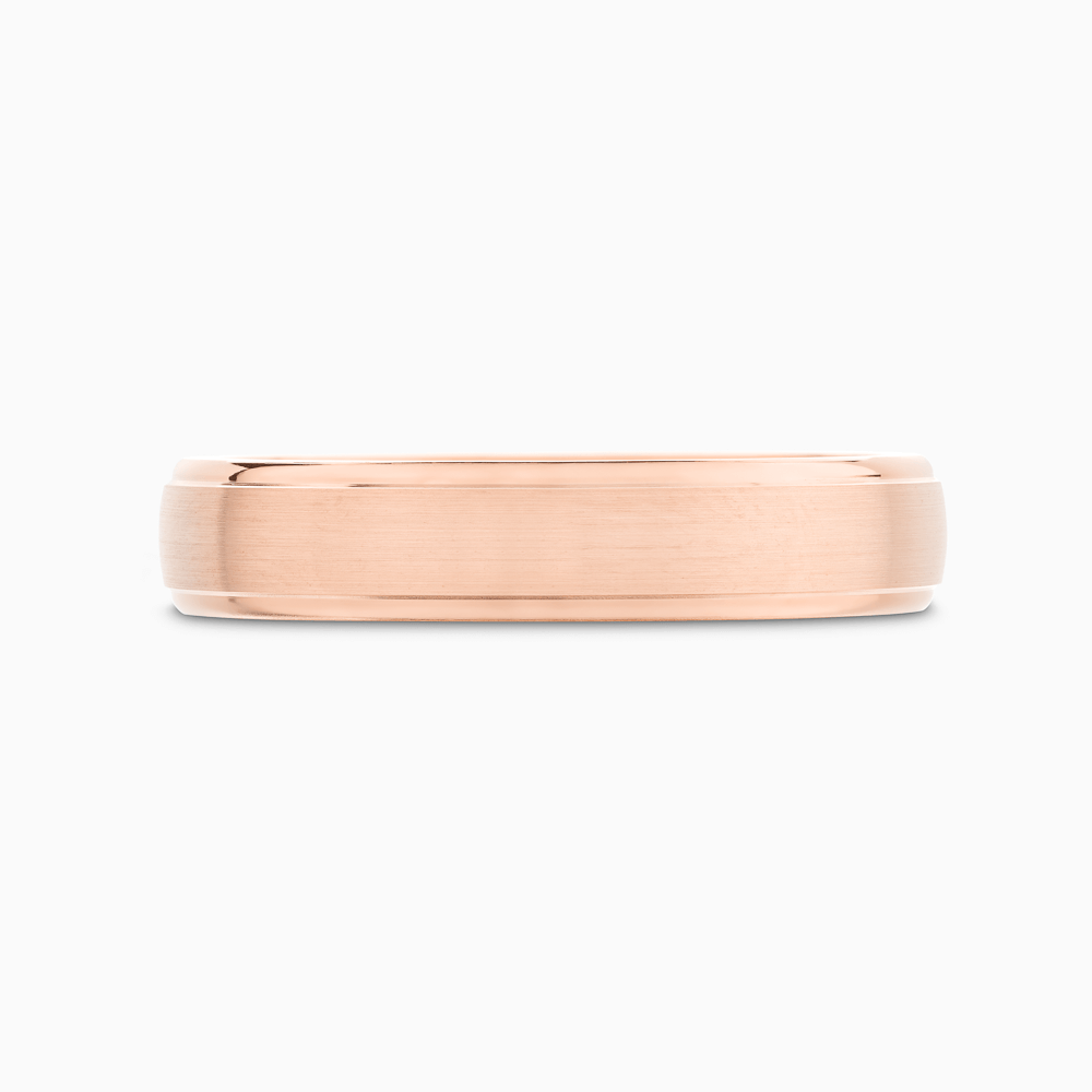 The Ecksand Round-Edged Wedding Ring shown with  in 14k Rose Gold