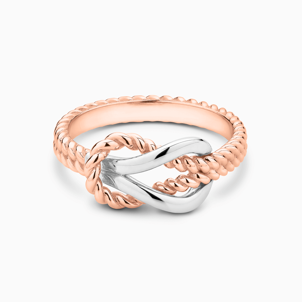 The Ecksand Twisted Gold Knot Ring shown with  in 14k Rose Gold