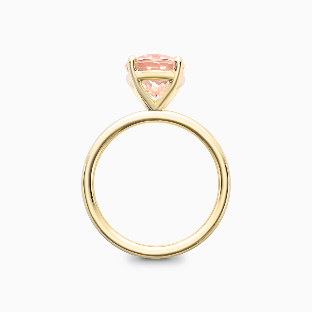 The Ecksand Solitaire Morganite Engagement Ring with Basket Setting shown with  in 