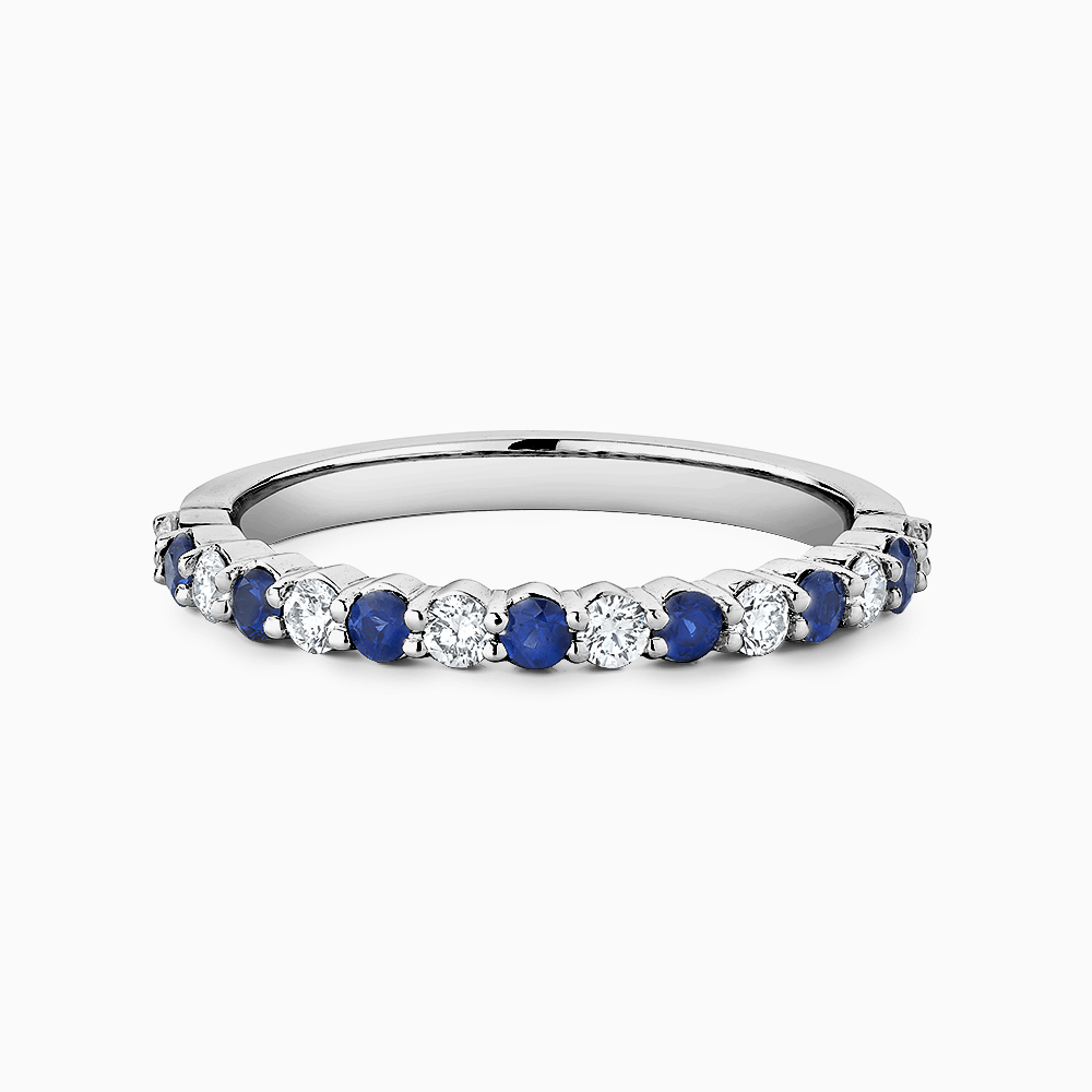 Iconic Diamonds and Blue Sapphires Wedding Ring Ecksand
