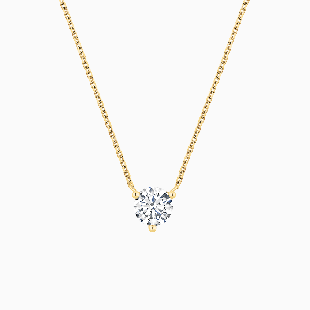 The Ecksand Solitaire Diamond Necklace shown with Natural 0.20ct, VS2+/ F+ in 14k Yellow Gold