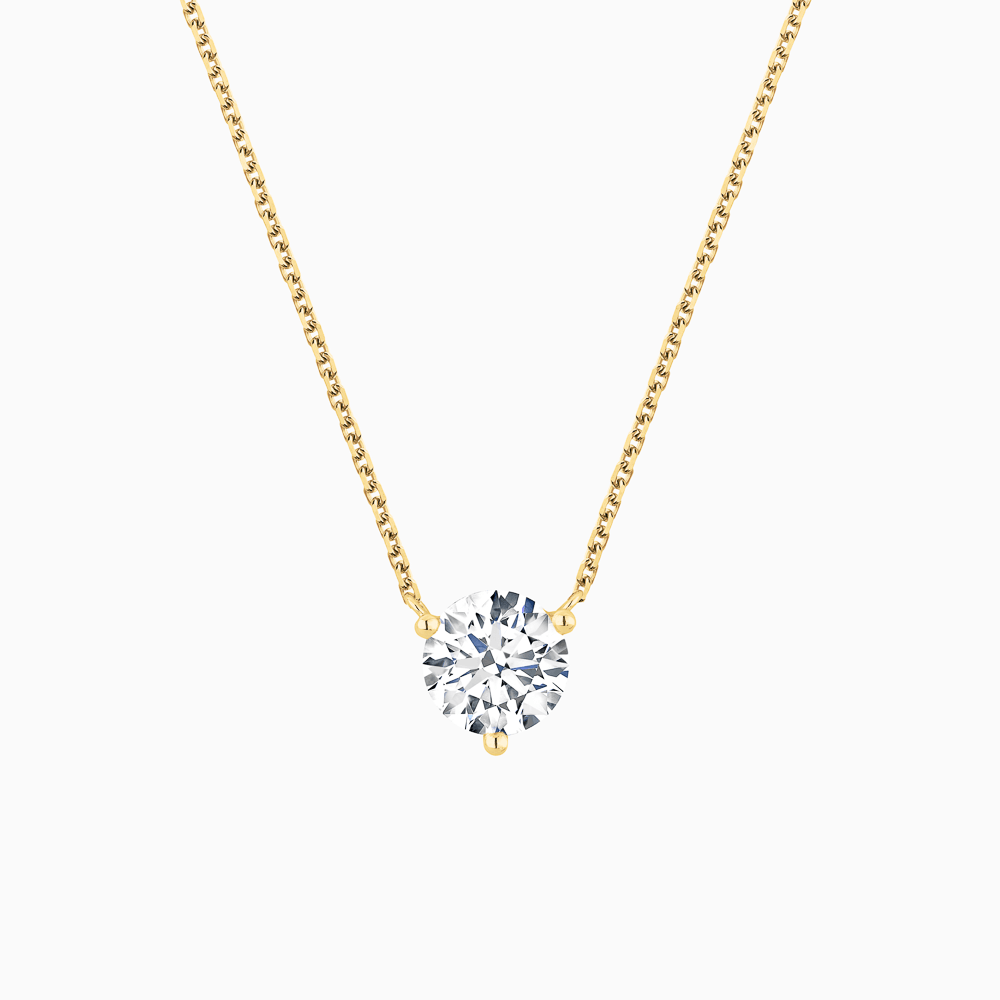 The Ecksand Solitaire Diamond Necklace shown with Natural 0.25ct, VS2+/ F+ in 14k Yellow Gold