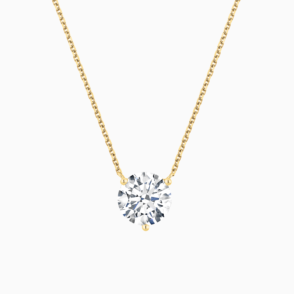 The Ecksand Solitaire Diamond Necklace shown with Natural 0.50ct, VS2+/ F+ in 14k Yellow Gold