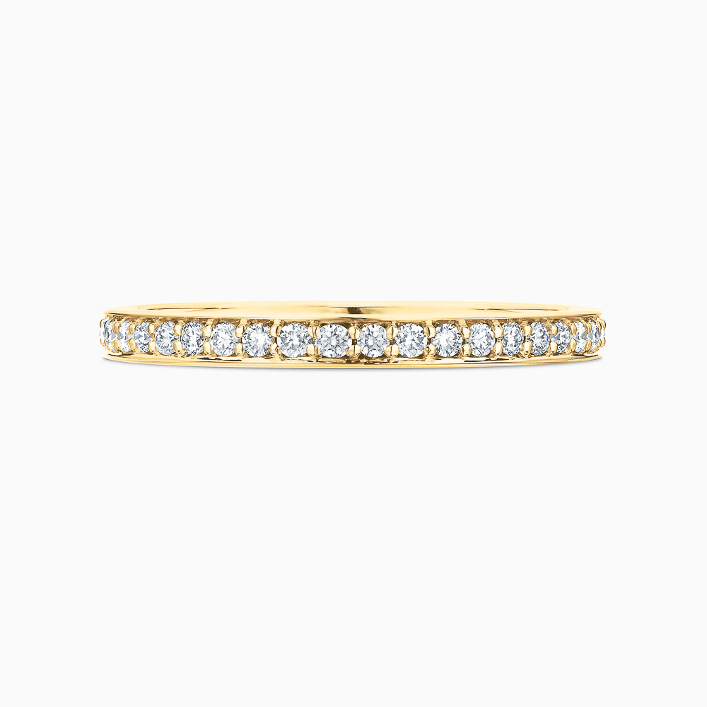 The Ecksand Bright-Cut Diamond Wedding Ring shown with Natural VS2+/ F+ in 18k Yellow Gold