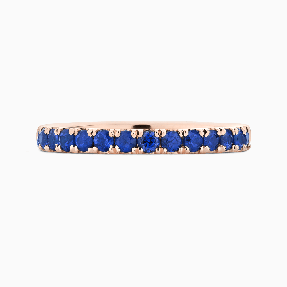 The Ecksand Thick Timeless Blue Sapphire Pavé Wedding Ring shown with  in 14k Rose Gold