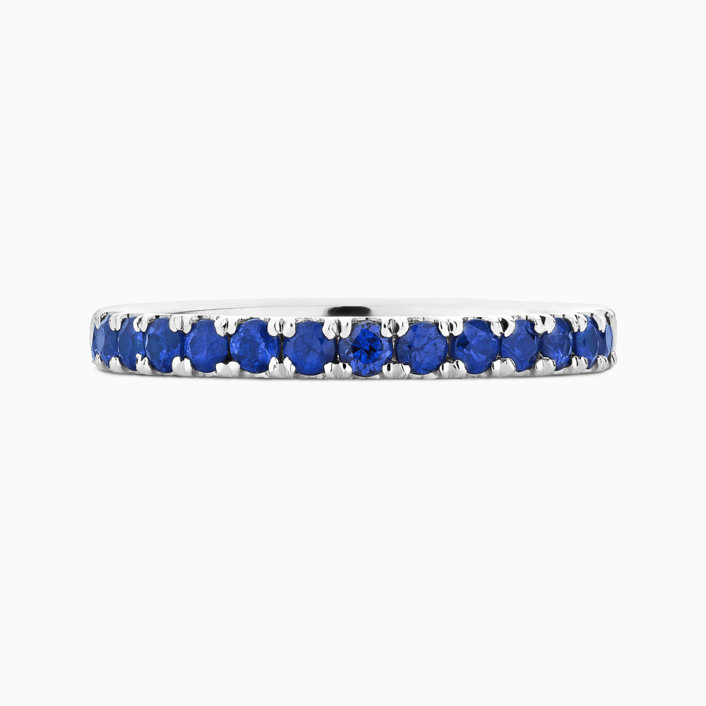 The Ecksand Thick Timeless Blue Sapphire Pavé Wedding Ring shown with  in Platinum