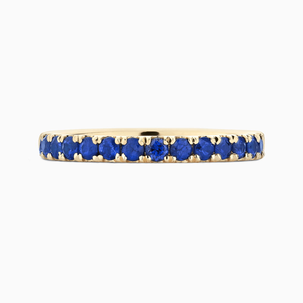 The Ecksand Thick Timeless Blue Sapphire Pavé Wedding Ring shown with  in 18k Yellow Gold