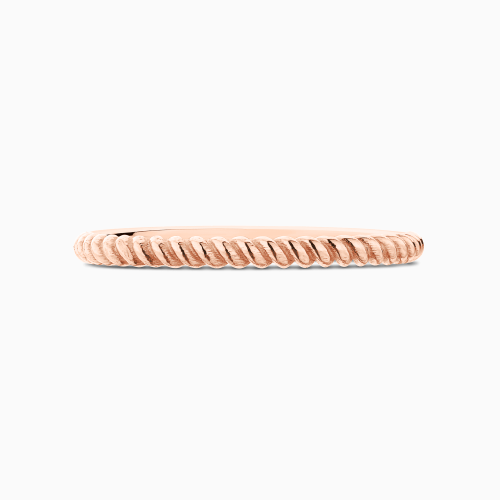 The Ecksand Twisted Wedding Ring shown with Band: 2.1mm in 14k Rose Gold