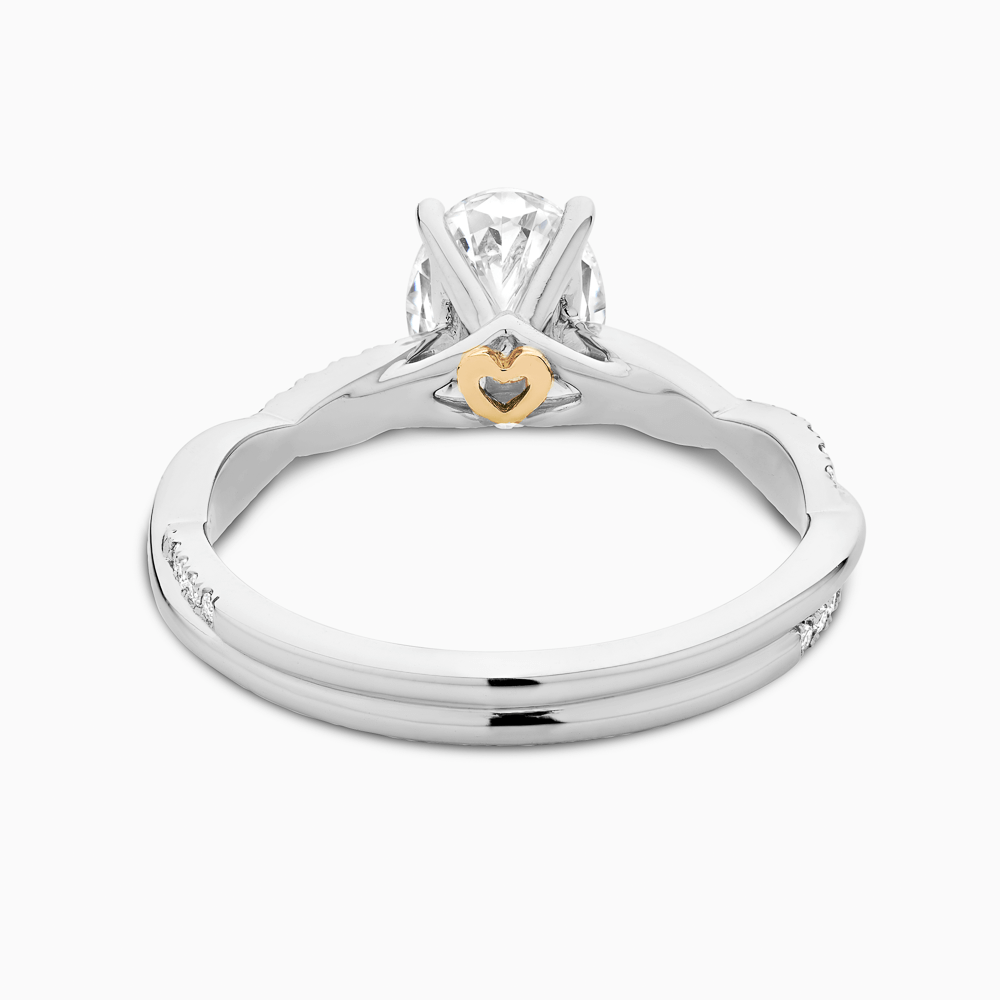The Ecksand Diamond Engagement Ring with Secret Heart and Twisted Diamond Band shown with  in 