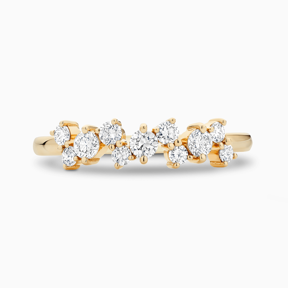 The Ecksand Cluster Diamond Pavé Ring shown with Natural VS2+/ F+ in 14k Yellow Gold