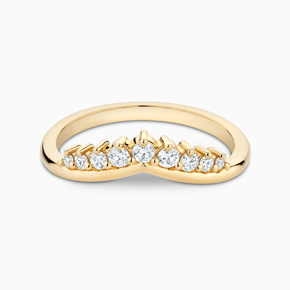 The Ecksand Curved Diamond Pavé Ring shown with Lab-grown VS2+/ F+ in 14k Yellow Gold