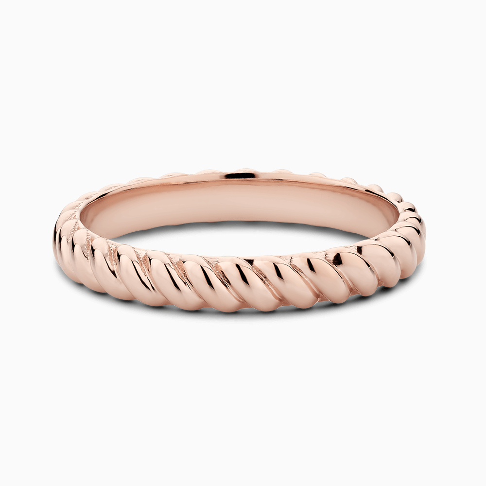 The Ecksand Twisted Wedding Ring shown with Band: 3.3mm in 14k Rose Gold