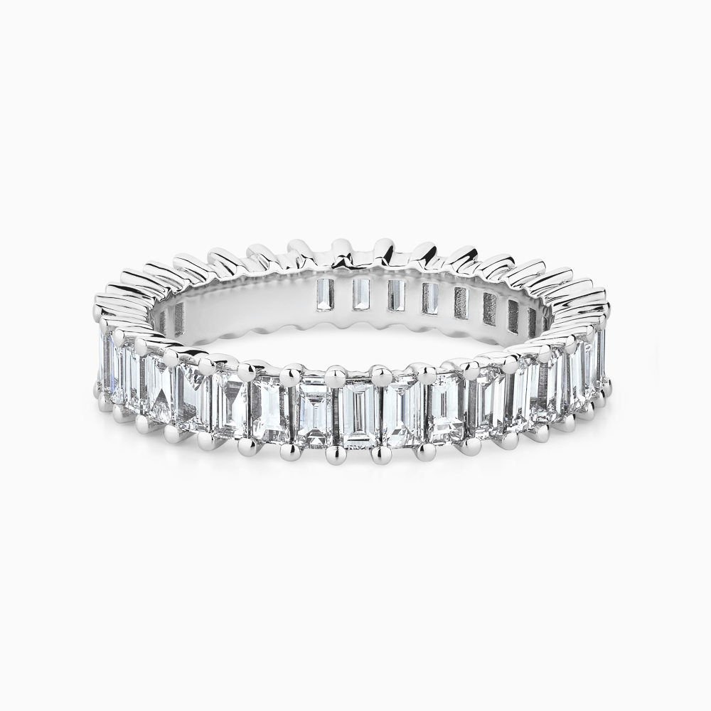 The Ecksand Baguette-Cut Diamond Eternity Ring shown with Natural VS2+/ F+ in 18k White Gold