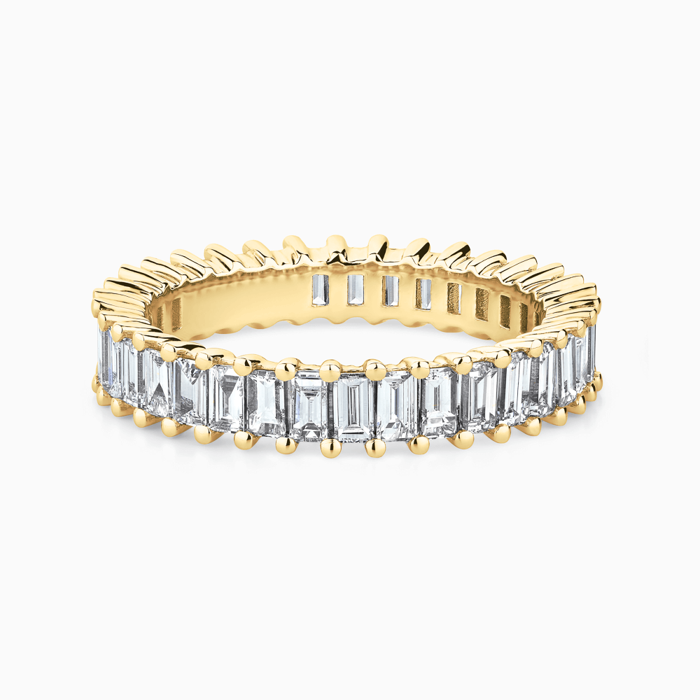 The Ecksand Baguette-Cut Diamond Eternity Ring shown with Natural VS2+/ F+ in 14k Yellow Gold