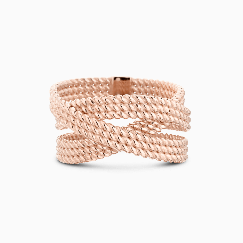 The Ecksand Twisted Gold Cuff Ring shown with  in 14k Rose Gold