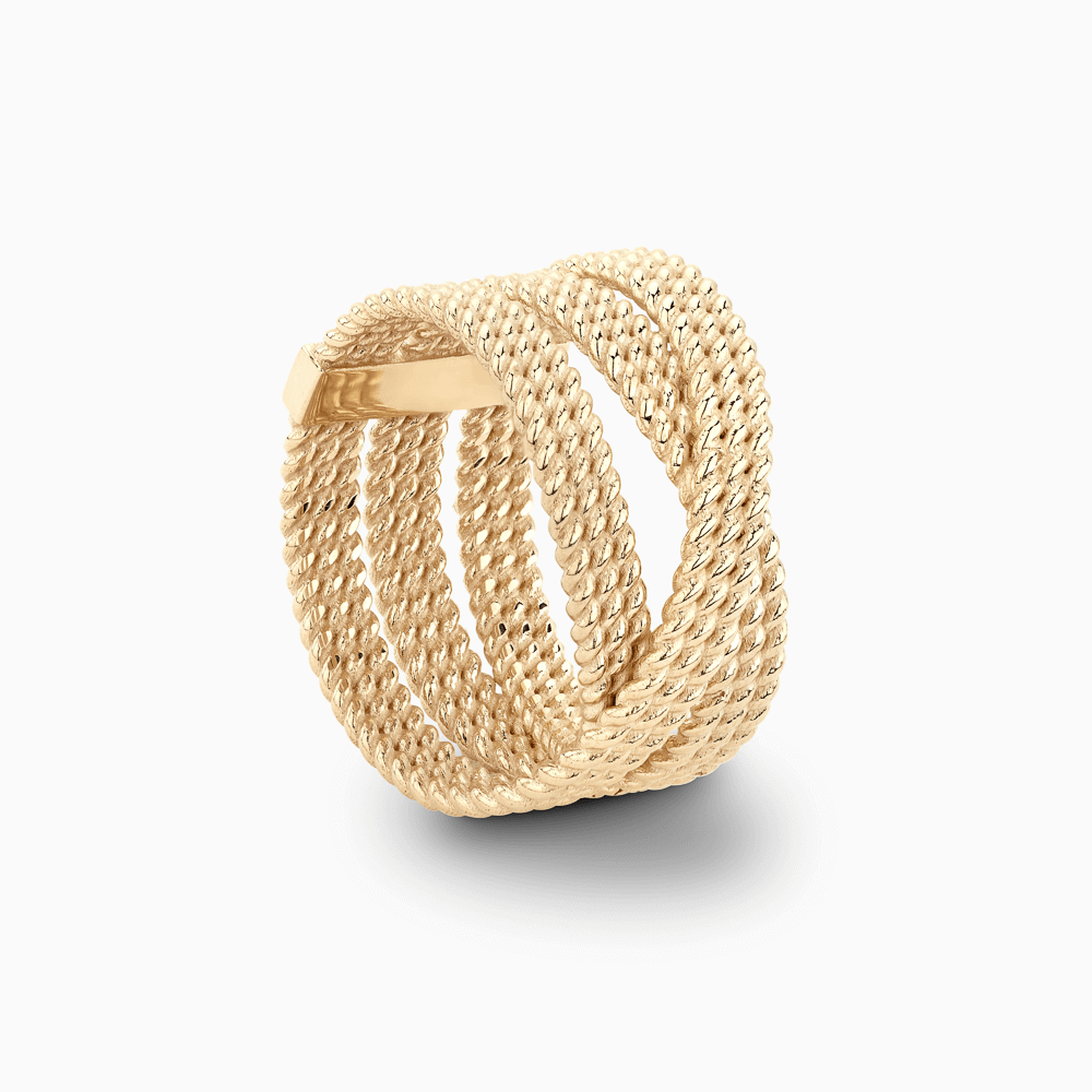 The Ecksand Twisted Gold Cuff Ring shown with  in 