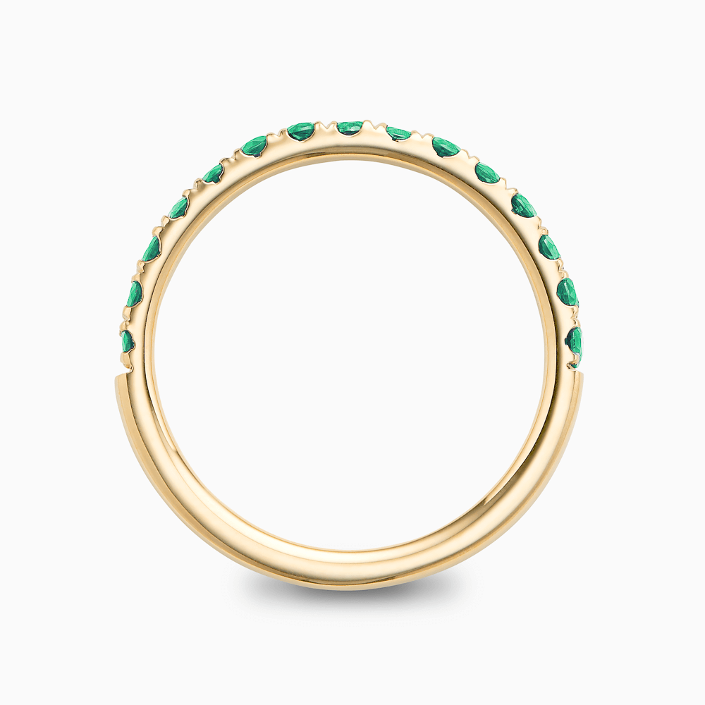 The Ecksand Thick Timeless Emerald Pavé Wedding Ring shown with  in 
