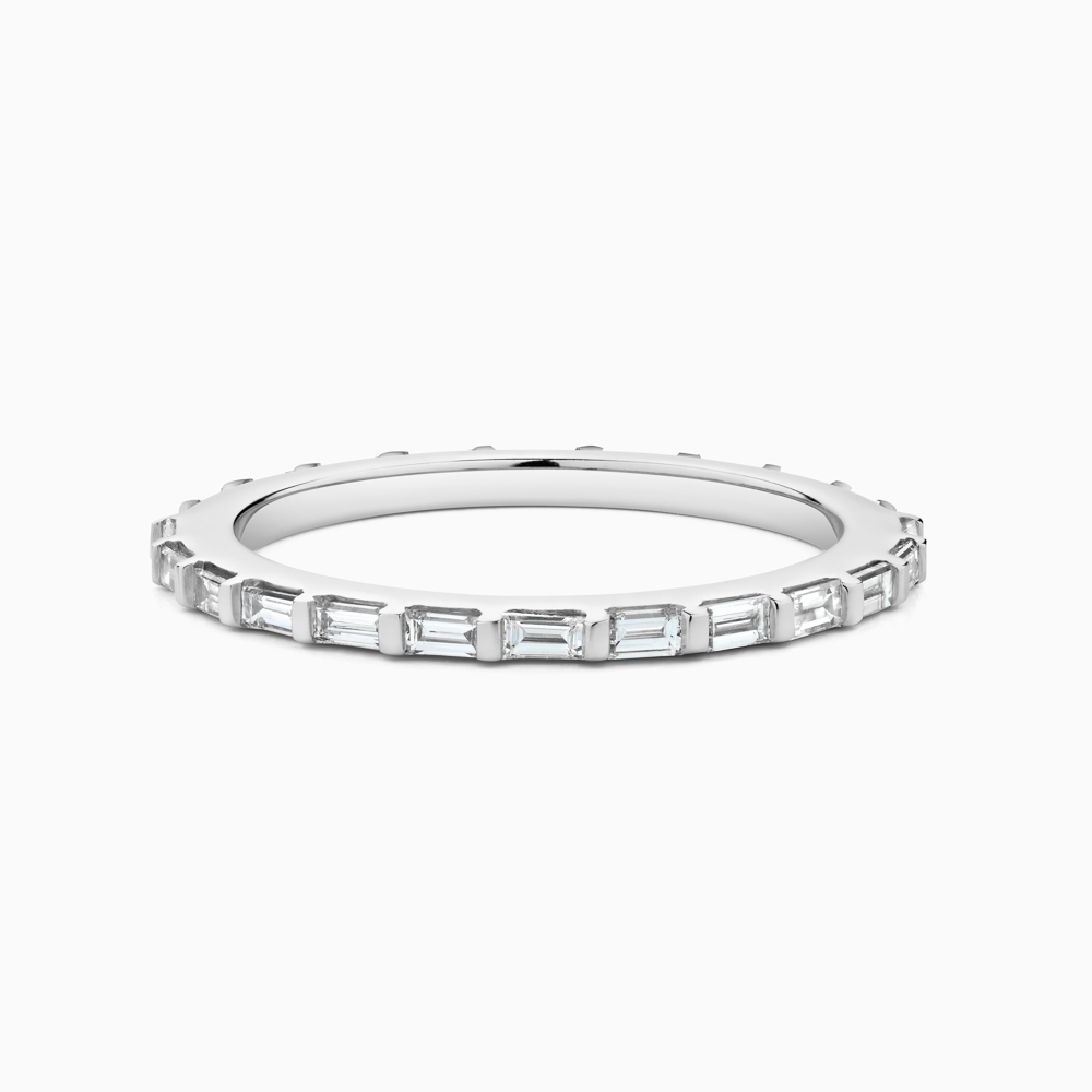 The Ecksand Eternity Baguette Diamond Wedding Ring shown with Natural VS2+/ F+ in Platinum