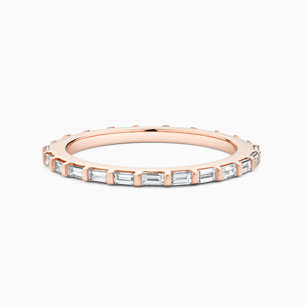The Ecksand Eternity Baguette Diamond Wedding Ring shown with Lab-grown VS2+/ F+ in 14k Rose Gold