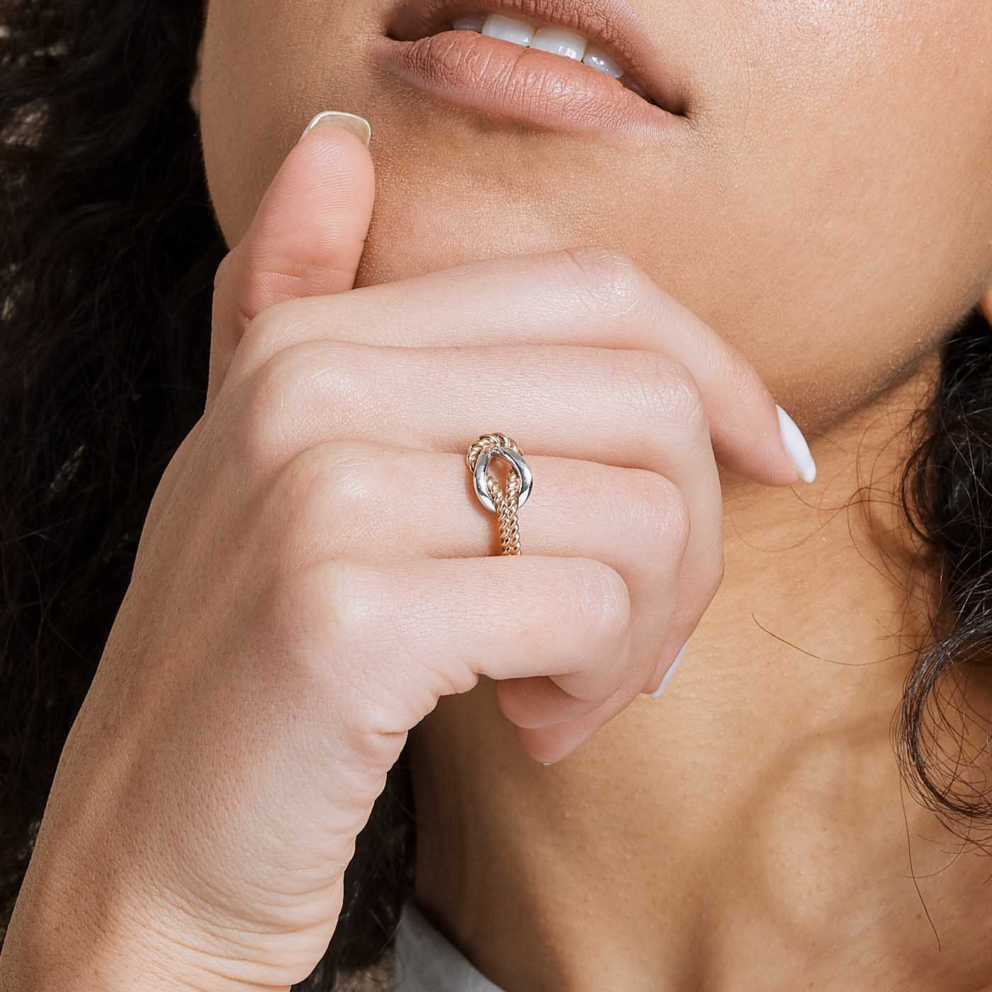 Twisted Gold Knot Ring Ecksand - Main Image