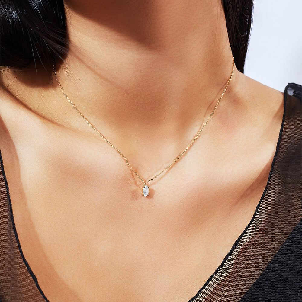 The Ecksand Marquise-Cut Diamond Pendant Necklace shown with  in 