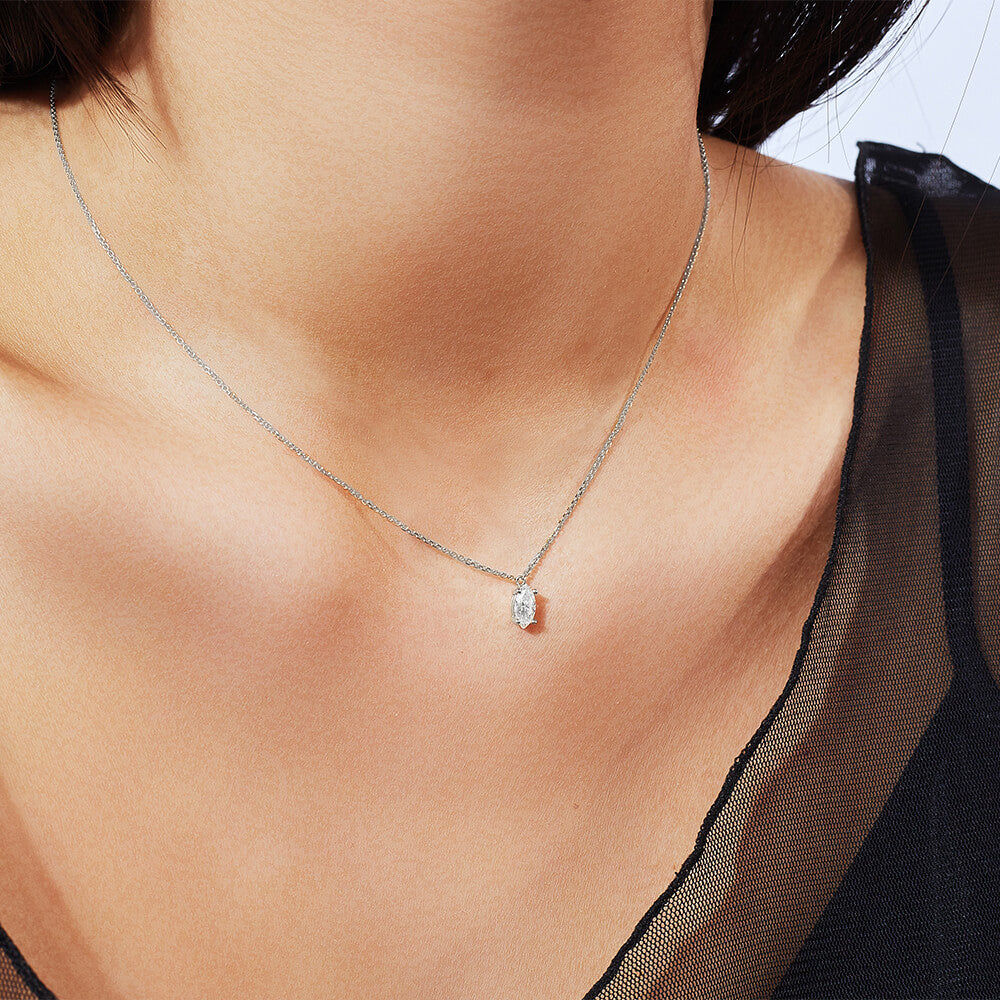 The Ecksand Marquise-Cut Diamond Pendant Necklace shown with  in 
